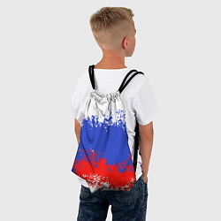 Рюкзак-мешок Флаг России в виде хаотичных пятен, цвет: 3D-принт — фото 2