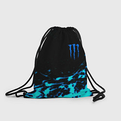 Рюкзак-мешок Monster energy голубые краски, цвет: 3D-принт