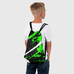 Рюкзак-мешок Color black and green, цвет: 3D-принт — фото 2