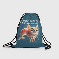 Рюкзак-мешок Trippi troppi troppa trippa - brainrot cat meme, цвет: 3D-принт