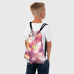 Рюкзак-мешок Сердечки на розовом боке эффекте, цвет: 3D-принт — фото 2