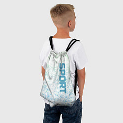 Рюкзак-мешок Sport бело-голубой, цвет: 3D-принт — фото 2