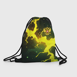 Рюкзак-мешок Герб России зеленый разлом, цвет: 3D-принт