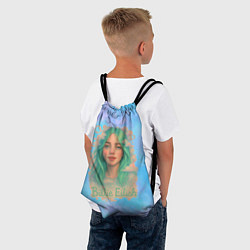 Рюкзак-мешок Билли Айлиш с зелеными волосами, цвет: 3D-принт — фото 2