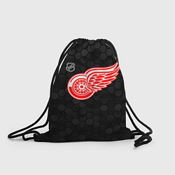 Рюкзак-мешок Детройт Ред Уингз - черные соты, цвет: 3D-принт