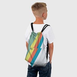 Рюкзак-мешок Рок молния Боуи весенняя палитра, цвет: 3D-принт — фото 2