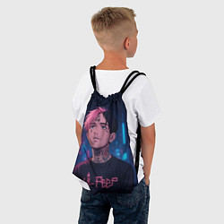 Рюкзак-мешок LiL Peep - Неоновый аниме арт, цвет: 3D-принт — фото 2