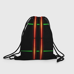 Мешок для обуви Neon green black red line