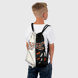 Рюкзак-мешок Стрекозы на черно-белом, цвет: 3D-принт — фото 2