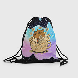 Рюкзак-мешок Менеджер капибара в кружке в стикерах, цвет: 3D-принт