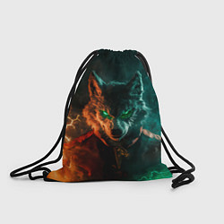 Рюкзак-мешок Мифический волк в молниях, цвет: 3D-принт