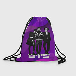 Рюкзак-мешок BTS фиолетовый фон, цвет: 3D-принт