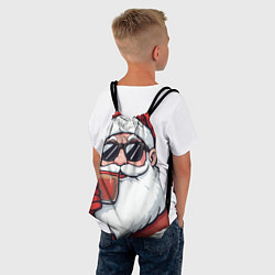 Рюкзак-мешок Санта Клаус в стильных солнцезащитных очках, цвет: 3D-принт — фото 2