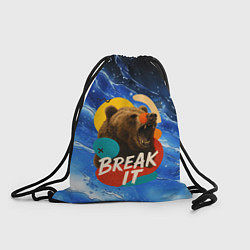 Рюкзак-мешок Break it злой медведь, цвет: 3D-принт