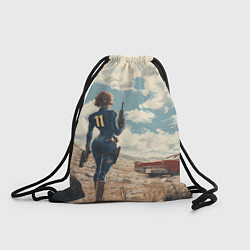 Рюкзак-мешок Fallout девушка в пустоши, цвет: 3D-принт