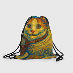 Рюкзак-мешок Кот-мем бу в стиле Ван Гога, цвет: 3D-принт