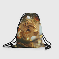 Рюкзак-мешок Лошадка любуется елочным шаром, цвет: 3D-принт