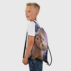 Рюкзак-мешок Плюшевая новогодняя лошадь, цвет: 3D-принт — фото 2