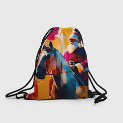 Рюкзак-мешок Дед Мороз на коне, цвет: 3D-принт