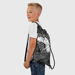 Рюкзак-мешок Ворон в круге рун и компас вегвизир, цвет: 3D-принт — фото 2