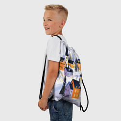 Рюкзак-мешок Новогодние домики на горе, цвет: 3D-принт — фото 2