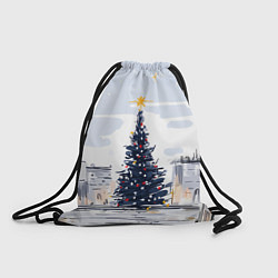 Рюкзак-мешок Новый год минимализм, цвет: 3D-принт