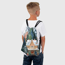 Рюкзак-мешок Новогодний елочный двор, цвет: 3D-принт — фото 2