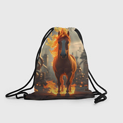 Рюкзак-мешок Огненная лошадь в стиле стимпанк, цвет: 3D-принт