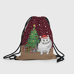Рюкзак-мешок Кот Бендер и ёлка, цвет: 3D-принт