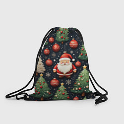 Мешок для обуви Новый год паттерн Дед мороз