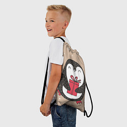 Рюкзак-мешок Пингвин с подарком, цвет: 3D-принт — фото 2