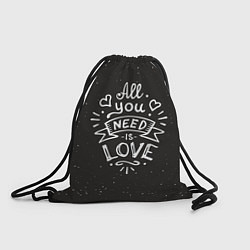 Рюкзак-мешок Любовь надпись, цвет: 3D-принт