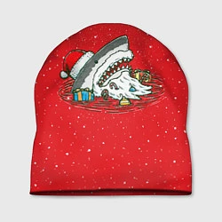 Шапка Акула Дед Мороз, цвет: 3D-принт