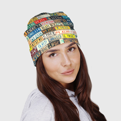 Шапка Автомобильные номера мира / 3D-принт – фото 2