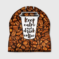 Шапка Keep Calm & Drink Coffee, цвет: 3D-принт