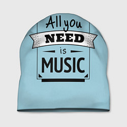 Шапка All you need is music, цвет: 3D-принт