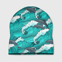 Шапка Лазурные дельфины, цвет: 3D-принт
