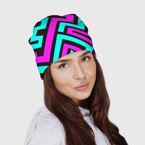 Шапка Maze: Violet & Turquoise / 3D-принт – фото 2