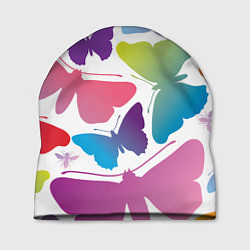 Шапка Разноцветные бабочки