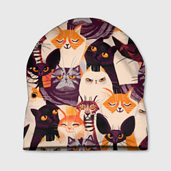 Шапка КОТИКИ, цвет: 3D-принт