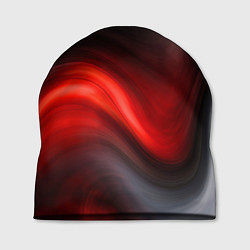 Шапка BLACK RED WAVES АБСТРАКЦИЯ, цвет: 3D-принт