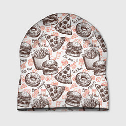 Шапка Фастфуд Fast food, цвет: 3D-принт