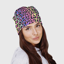 Шапка Neon Leopard Pattern, цвет: 3D-принт — фото 2