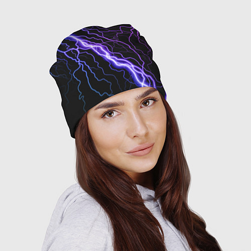 Шапка НЕОНОВАЯ МОЛНИЯ ГРОЗА / 3D-принт – фото 2