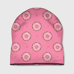 Шапка Розовые пончики паттерн, цвет: 3D-принт