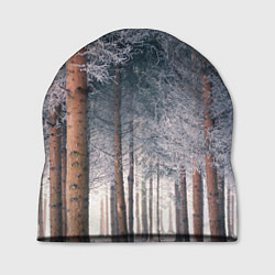 Шапка Зимний еловый лес, цвет: 3D-принт