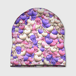 Шапка Сердечки-черепушки, цвет: 3D-принт