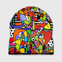 Шапка Romero Britto - love collage, цвет: 3D-принт