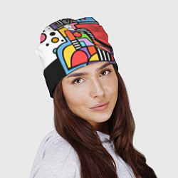 Шапка Girl in a round hat, цвет: 3D-принт — фото 2