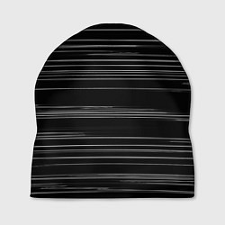 Шапка Узор H&S Полосы Черно-белый 119-9-35-5-f-2, цвет: 3D-принт